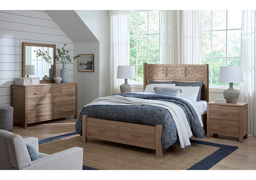 Tide & Timber Fretwork Bed With Storage Footboard in King - 831-667-066B-502-666T 831667066B502666T