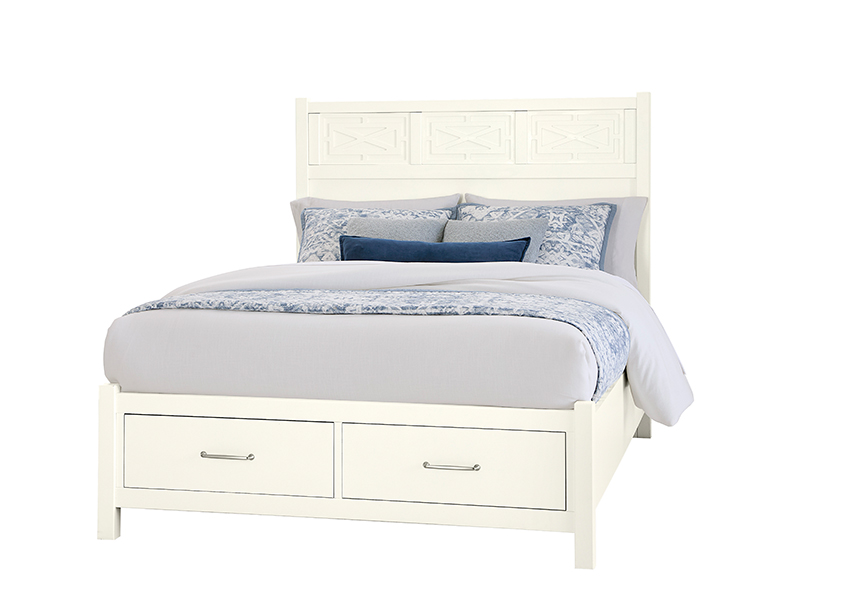 Tide & Timber Fretwork Bed With Storage Footboard in Queen - 834-557-050B-502-555T 834557050B502555T