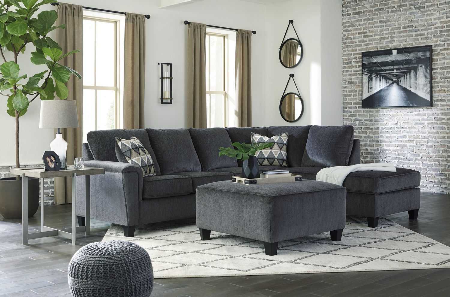 Abinger Accent Ottoman In Smoke 8390508