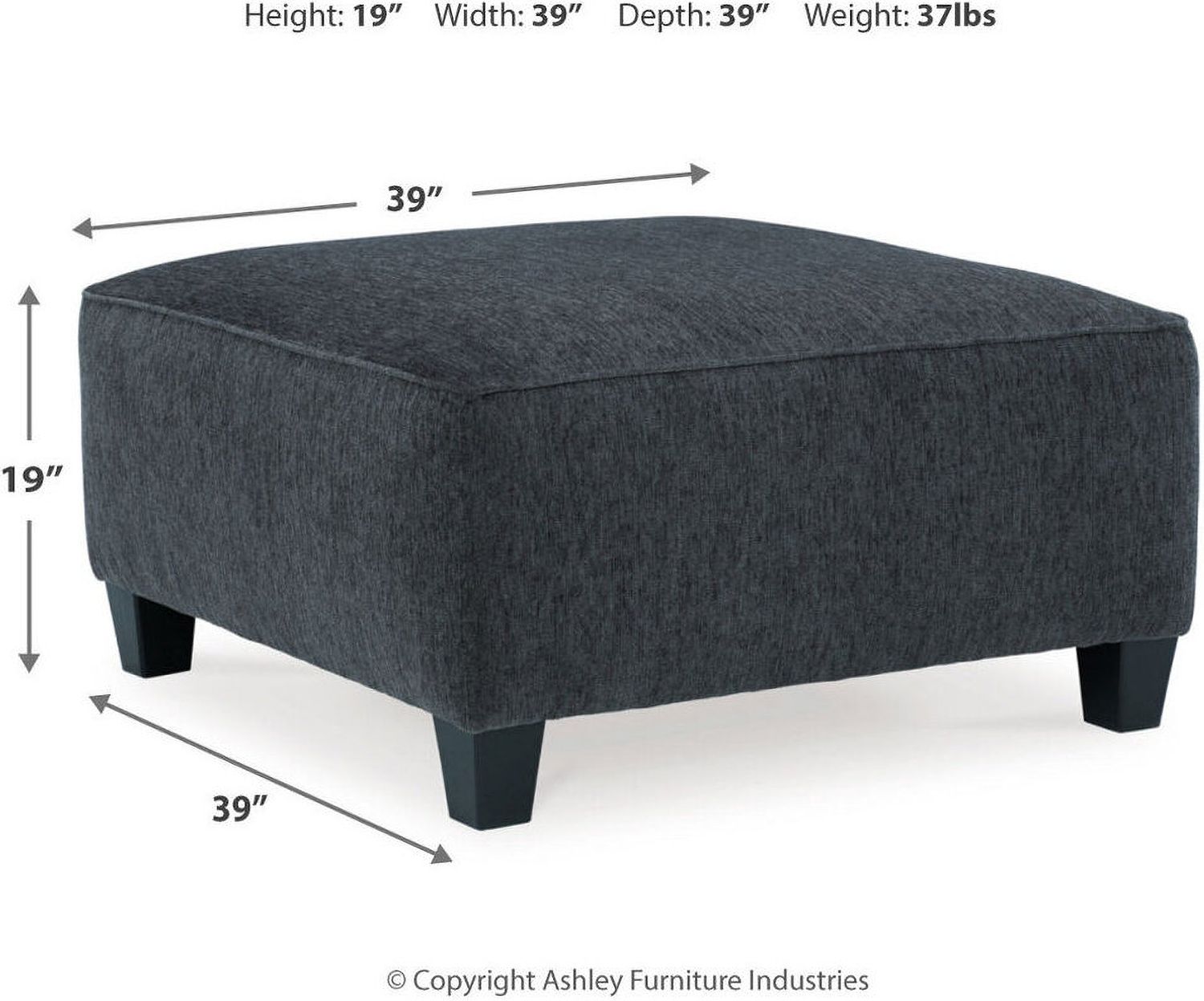 Abinger Accent Ottoman In Smoke 8390508