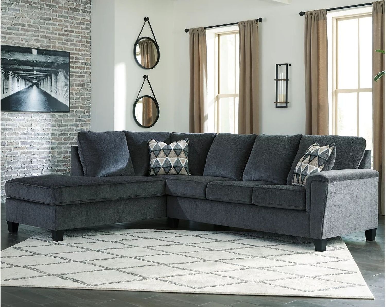 Abinger 2-Piece LAF Sleeper Sectional In Smoke 83905S3