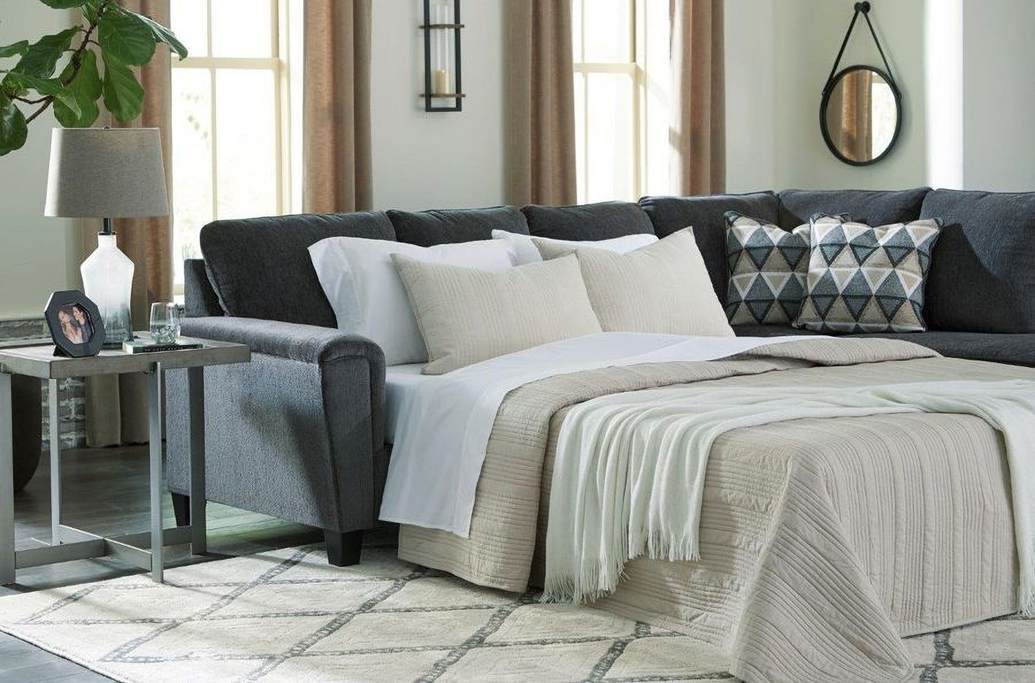 Abinger 2-Piece RAF Sleeper Sectional In Smoke 83905S4
