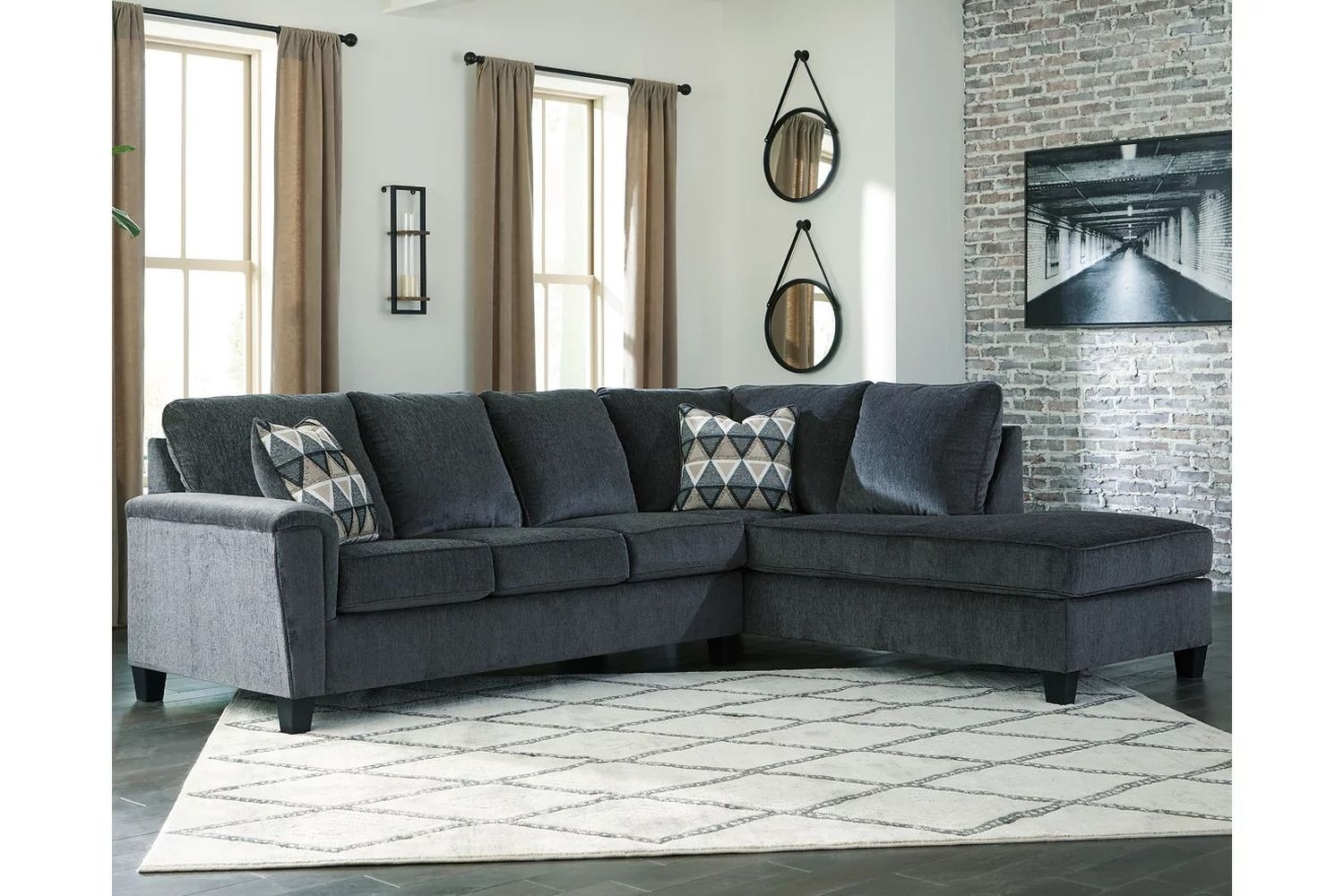 Abinger 2-Piece RAF Sleeper Sectional In Smoke 83905S4