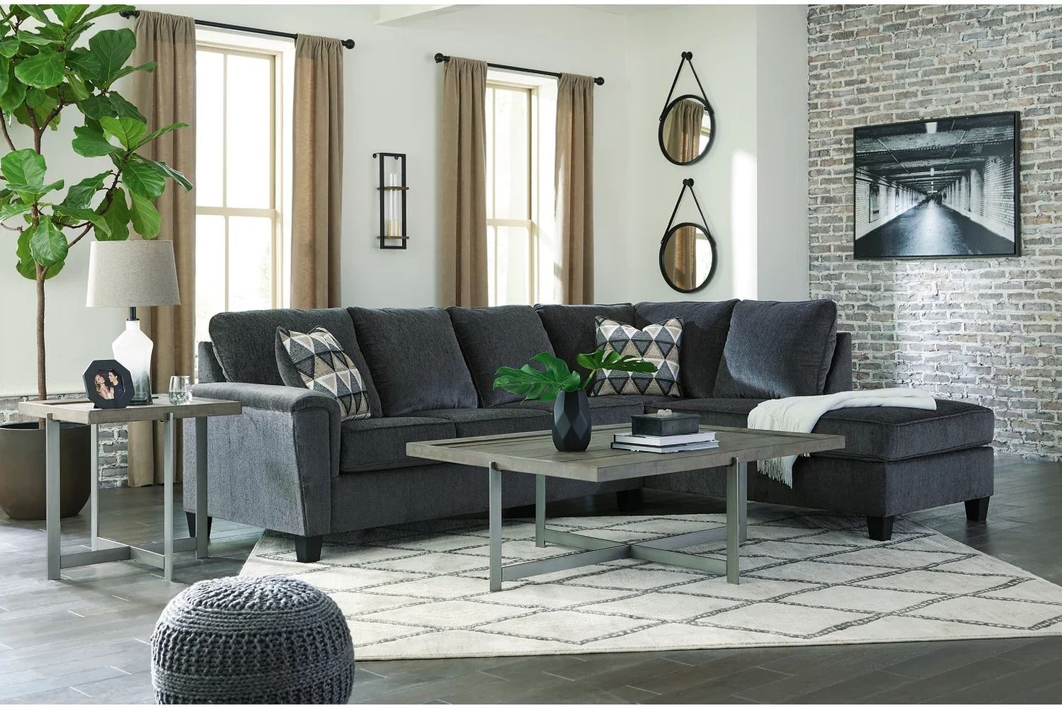 Abinger 2-Piece RAF Sleeper Sectional In Smoke 83905S4