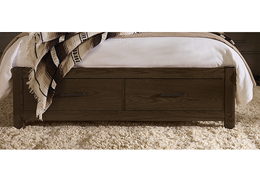 Lodge & Loft Floating Panel Bed With Footboard Storage in Queen - 840-557-050B-502-555 840557050B502555