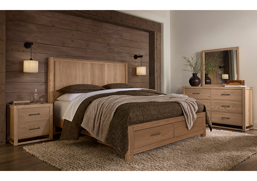 Lodge & Loft Radius Poster Bed With Footboard Storage in King - 842-668-066B-502-666 842668066B502666