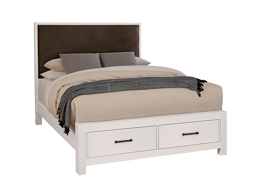 Lodge & Loft Wood Trim Upholstered Storage Bed - Sedona Brown Fabric - 844-551Y-050B-502-555 844551Y050B502555
