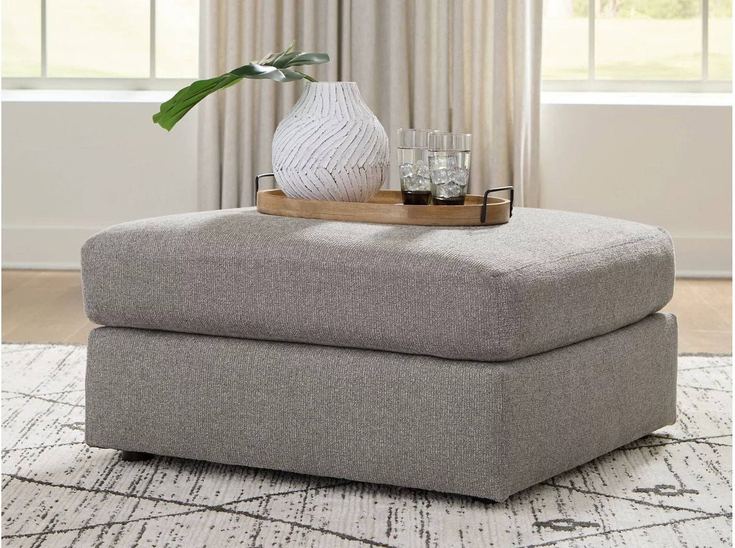 Lindon Oversized Accent Ottoman In Smoke 8470408