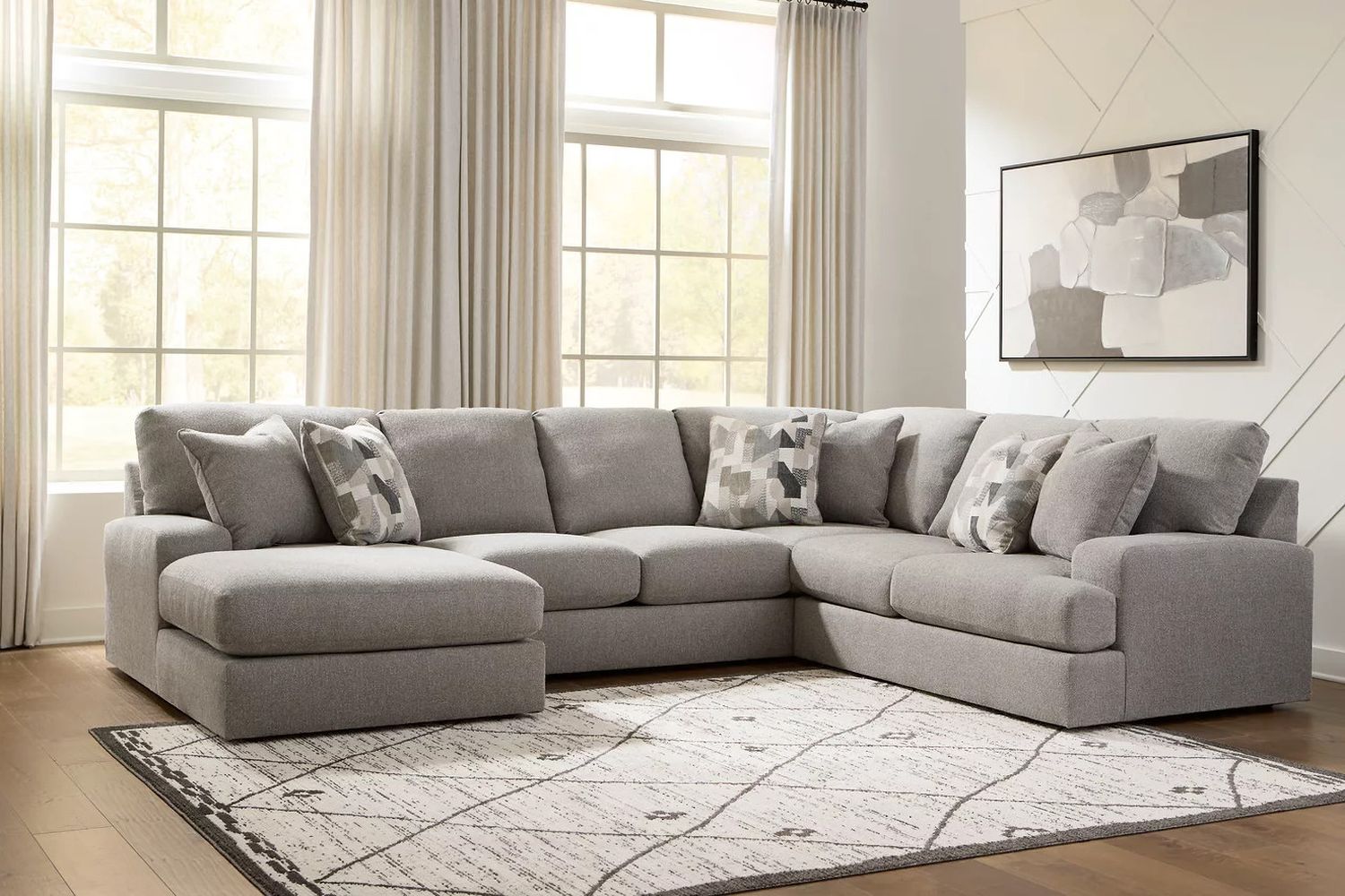Lindon 3-Piece Sectional with LAF Chaise In Smoke 84704S3