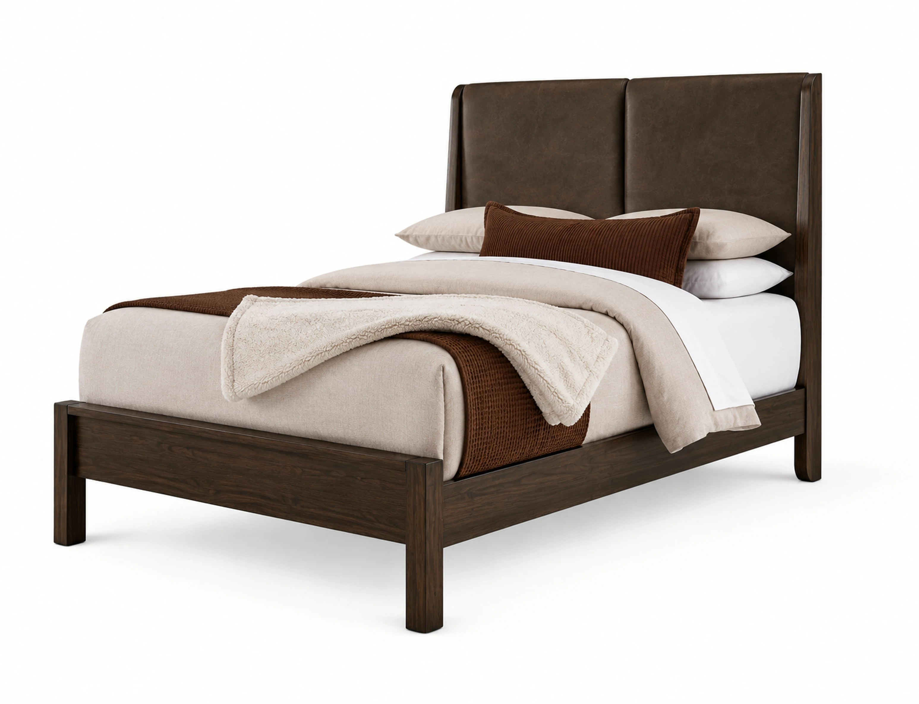 Queen Shelter Uph Bed-Sedona Brown 860553355056722