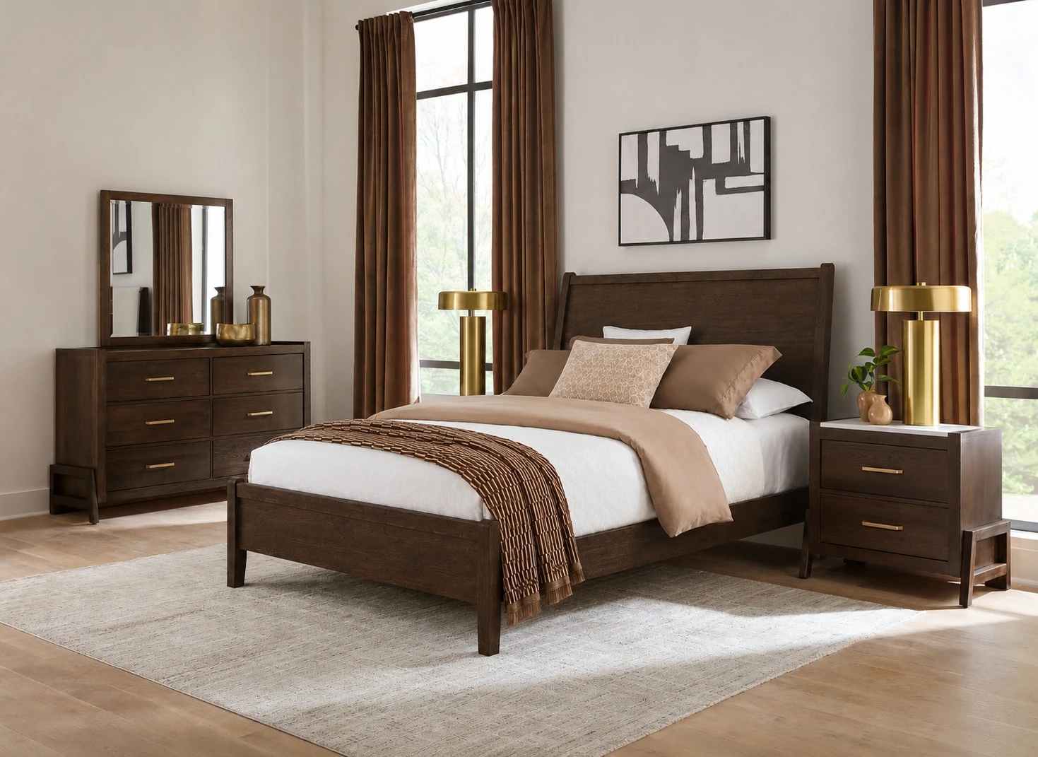 Queen Canted Sleigh Bed 860557755922