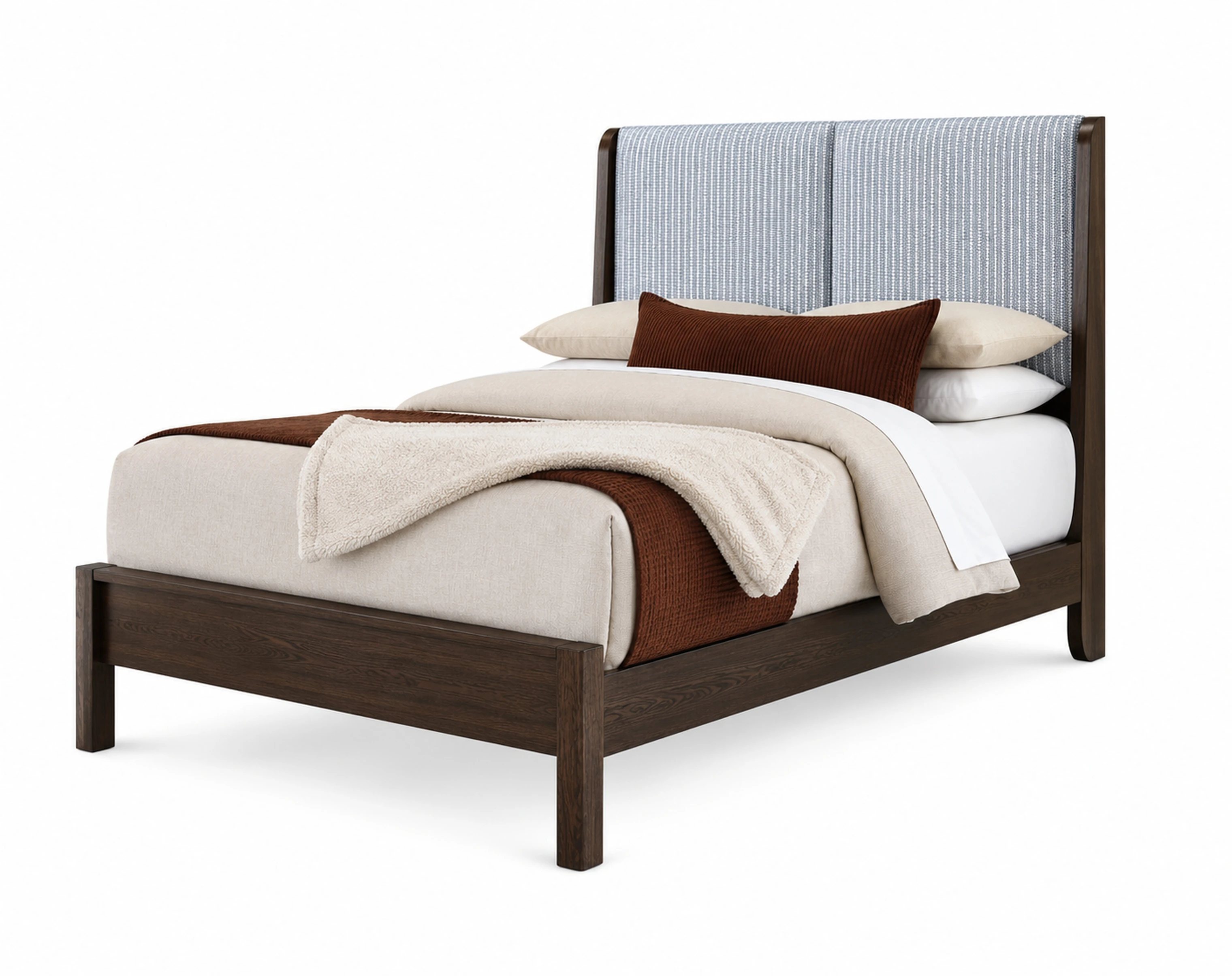 King Shelter Uph Bed-Navy Stripe 860663366063722MS1