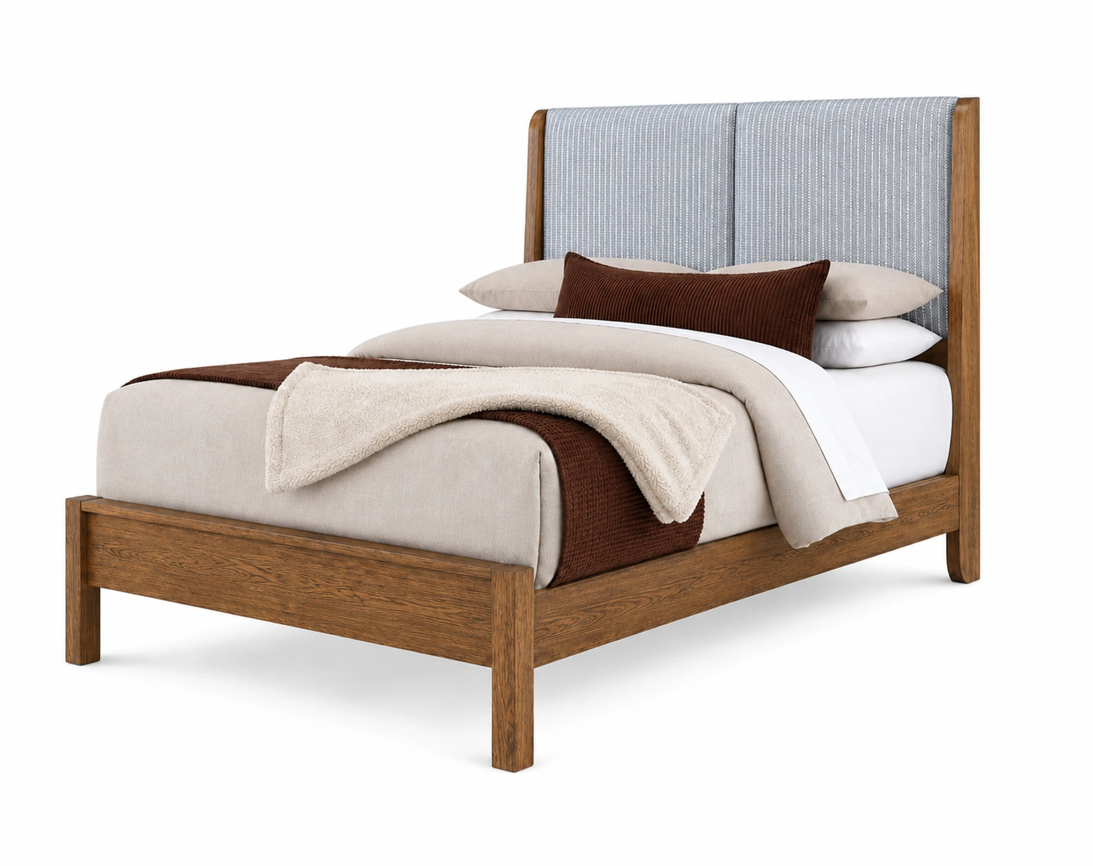 Queen Shelter Uph Bed-Navy Stripe 862553355053722