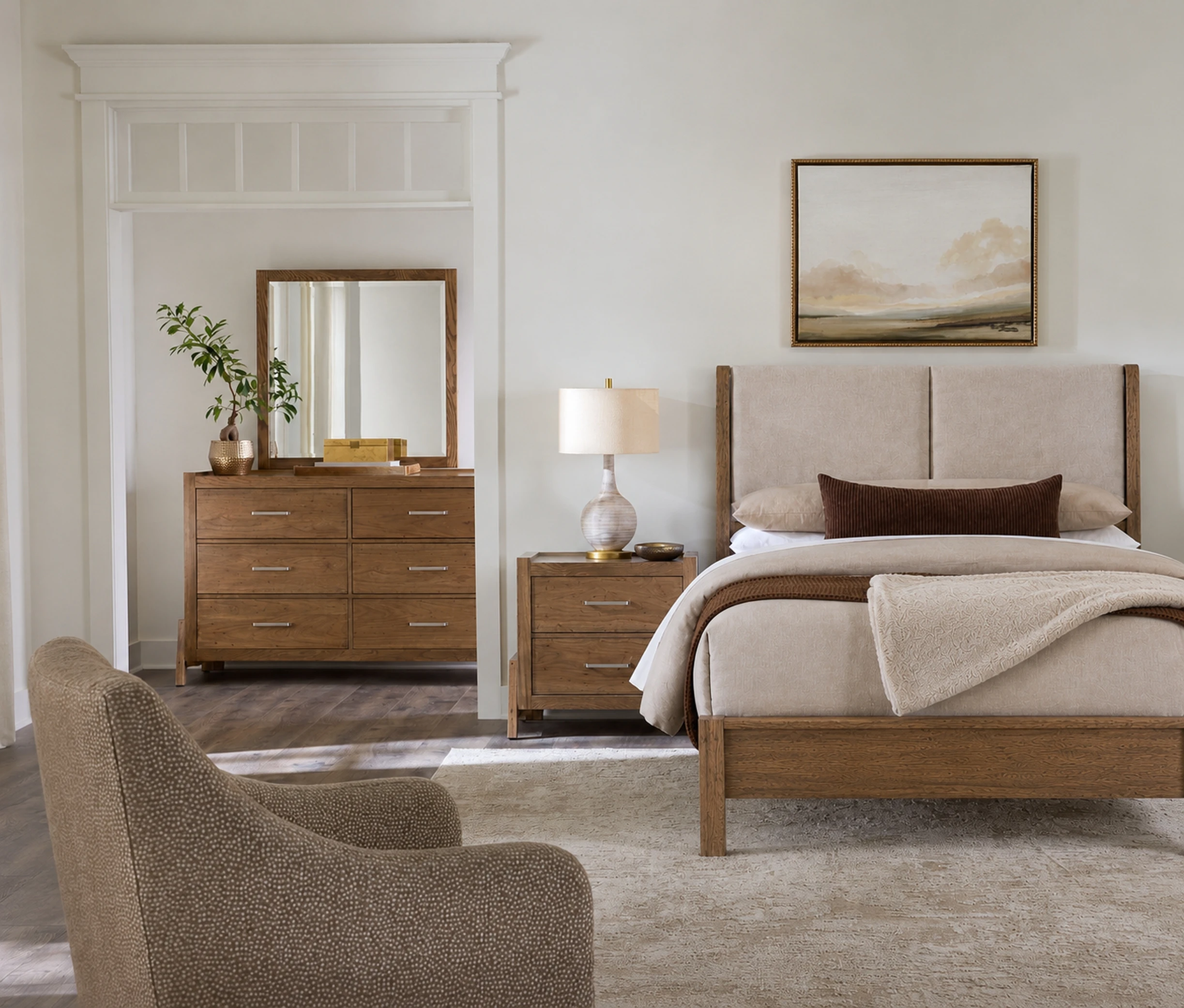 King Shelter Uph Bed-Ecru 862663366061722MS1