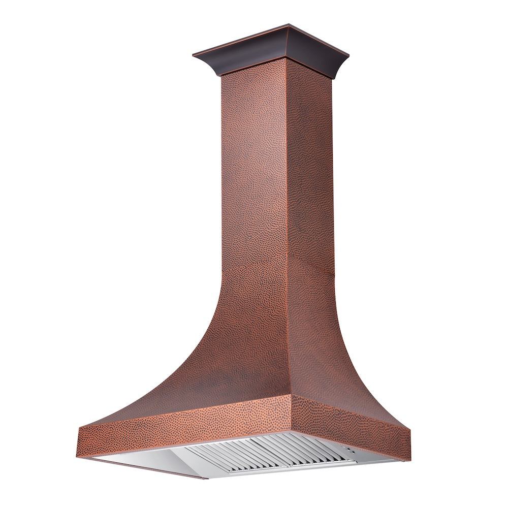 30 In. Designer Series Hand-hammered Copper Finish Ducted Wall Range Hood 8632H30