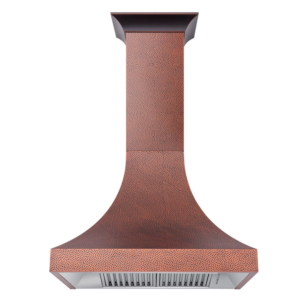 36 In. Designer Series Hand-hammered Copper Finish Ducted Wall Mount Range Hood 8632H36