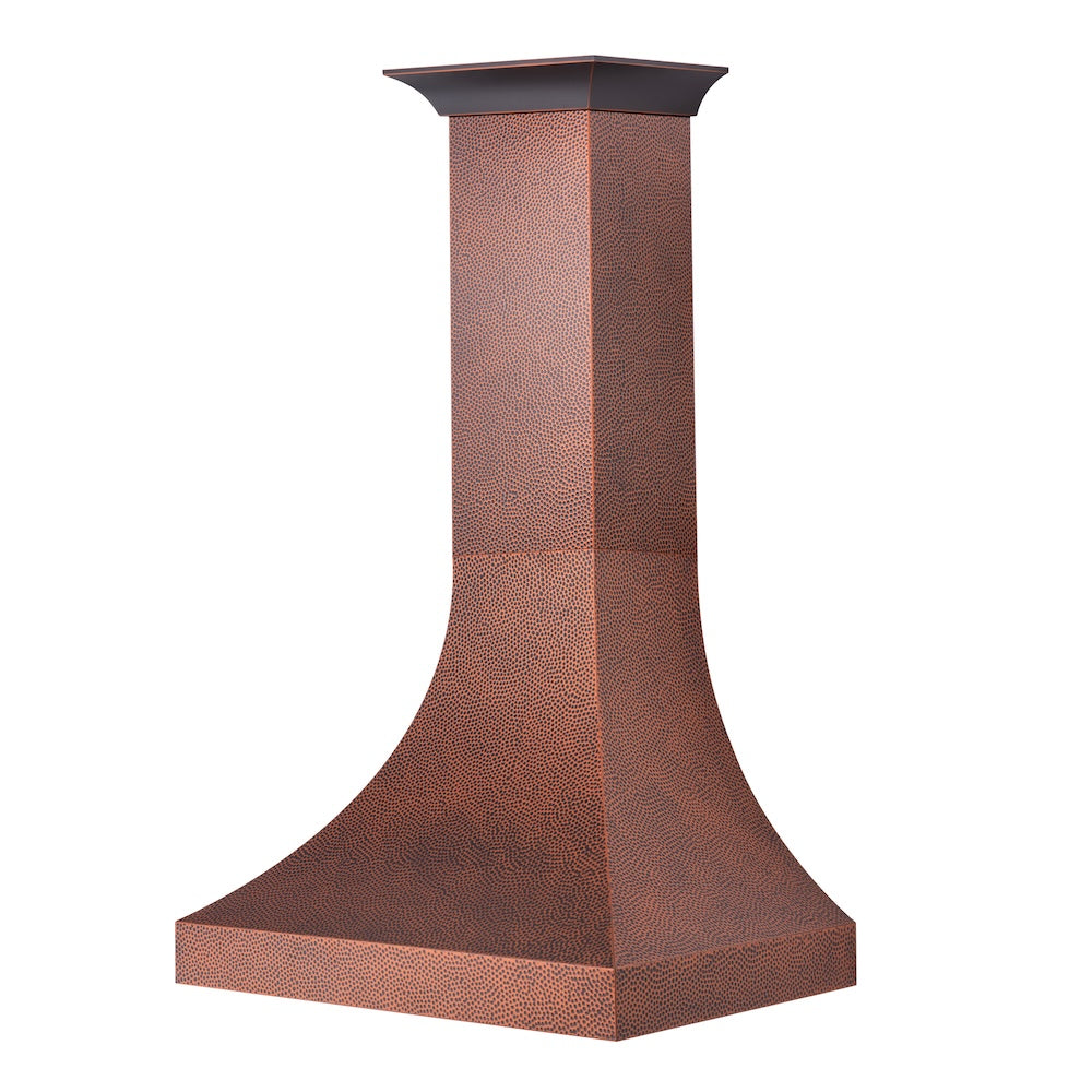 48 In. Designer Series Hand-hammered Copper Finish Ducted Wall Mount Range Hood 8632H48