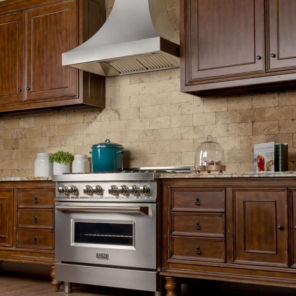 30 In. Designer Series Satin Stainless Steel Ducted Wall Range Hood 8632S30