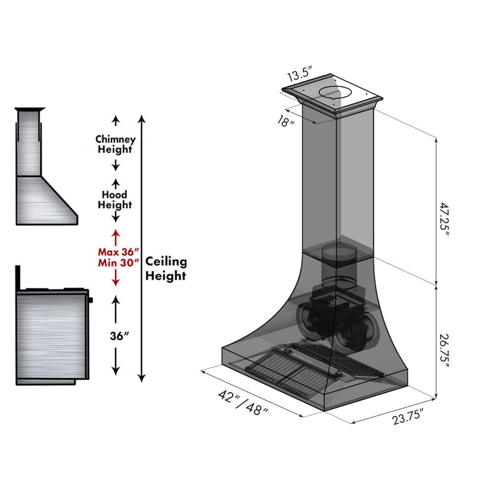 30 In. Designer Series Satin Stainless Steel Ducted Wall Range Hood 8632S30