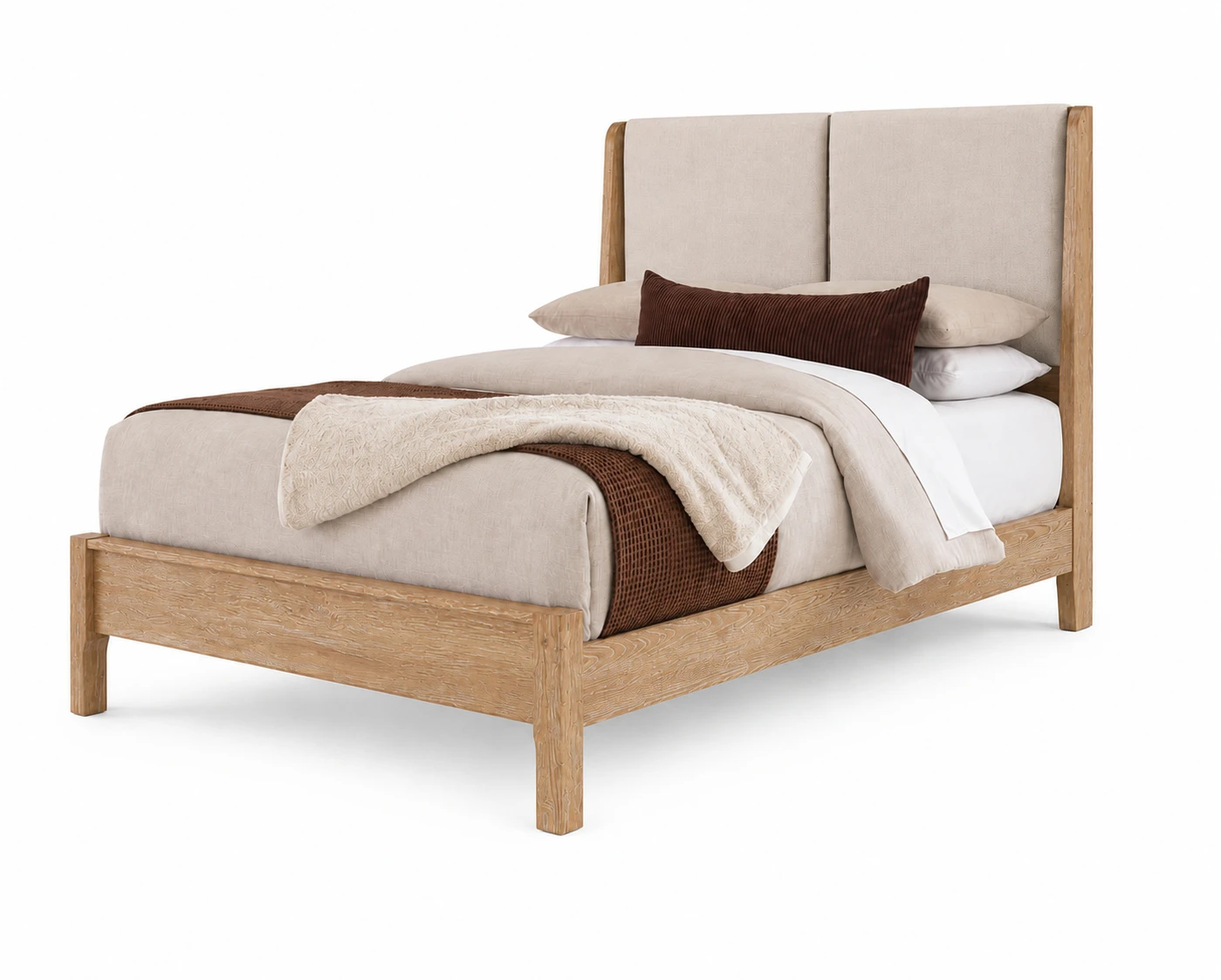 Queen Shelter Uph Bed-Ecru 864553355051722