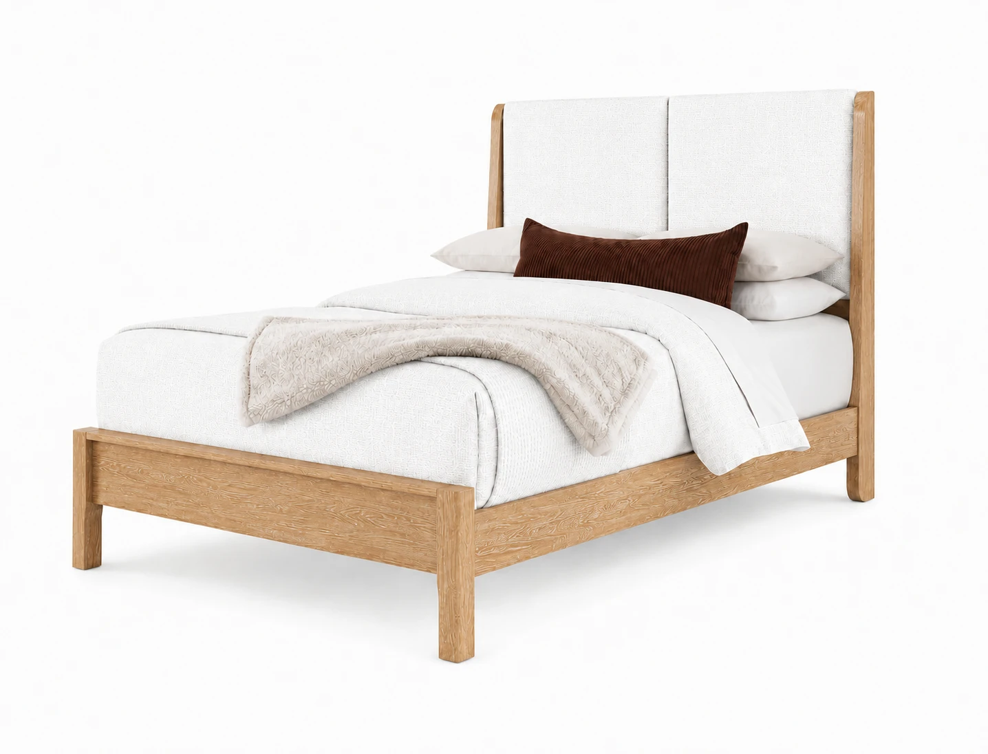 Queen Shelter Uph Bed-Pure White 864553355052722