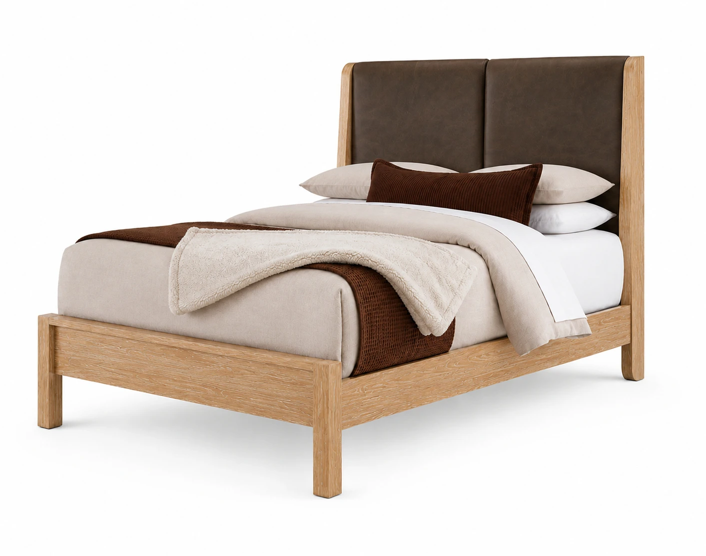 Queen Shelter Uph Bed-Sedona Brown 864553355056722