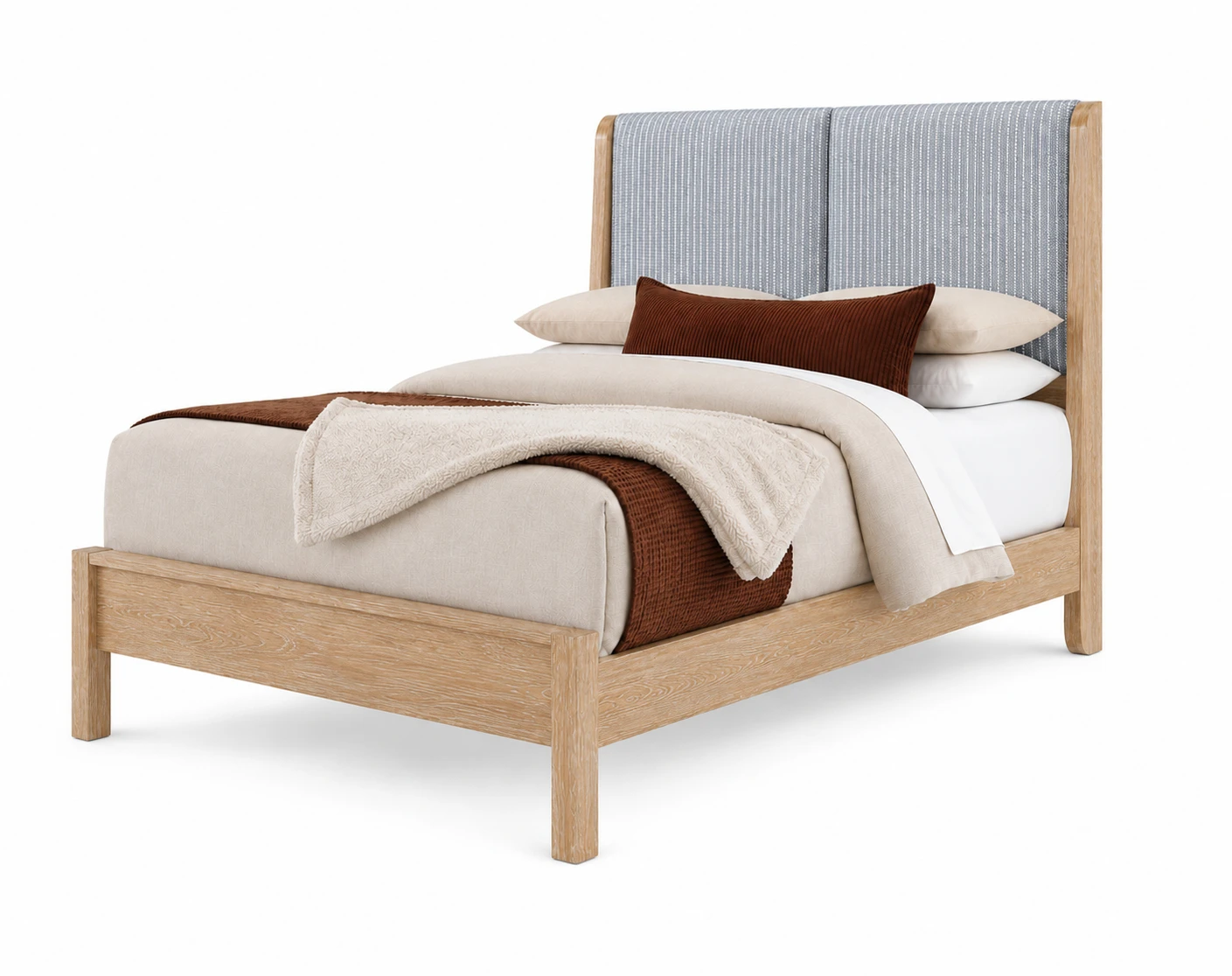 King Shelter Uph Bed-Navy Stripe 864663366063722MS1
