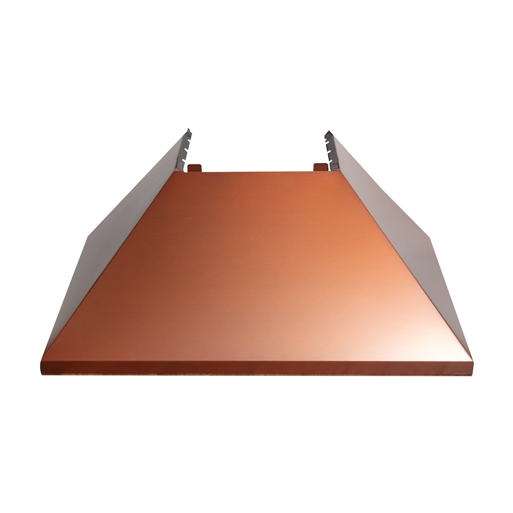 30 In. Ducted Satin Stainless Steel Wall Mount Range Hood With Copper Shell 8654C30