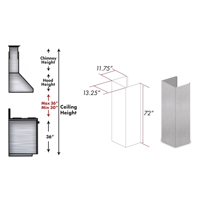 61" DuraSnow Extended Chimney and Crown 8654E