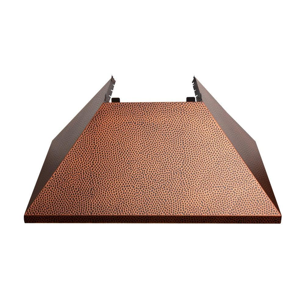 36 In. Ducted Satin Stainless Steel Wall Mount Range Hood With Hand-hammered Copper Shell 8654HH36