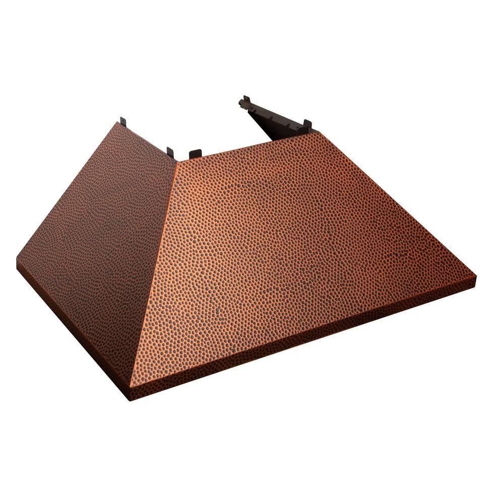 36 In. Ducted Satin Stainless Steel Wall Mount Range Hood With Hand-hammered Copper Shell 8654HH36