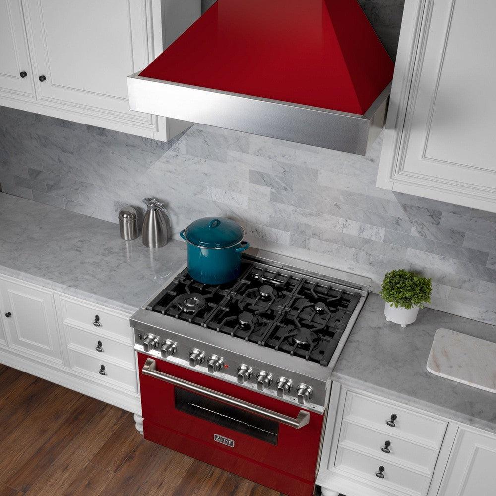 Ducted DuraSnow Range Hood with Red Gloss Shell (8654RG) - 30 Inch 8654RG30