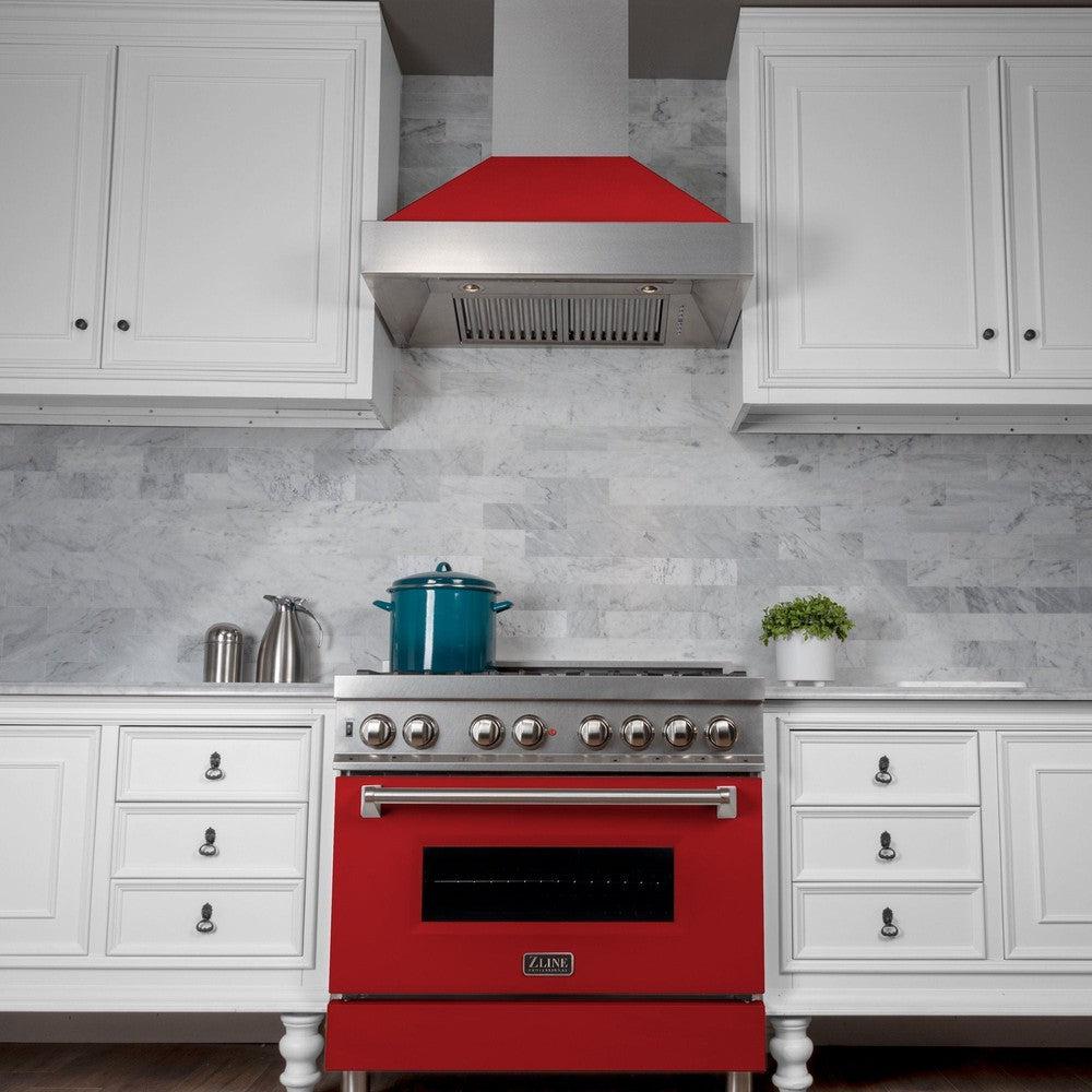 Ducted DuraSnow Range Hood with Red Matte Shell (8654RM) - 30 Inch 8654RM30