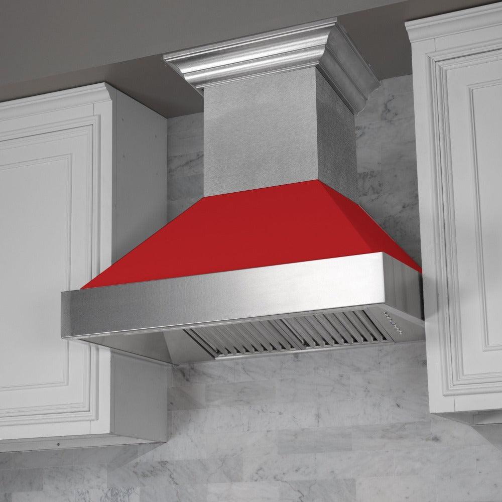 Ducted DuraSnow Range Hood with Red Matte Shell (8654RM) - 48 Inch 8654RM48