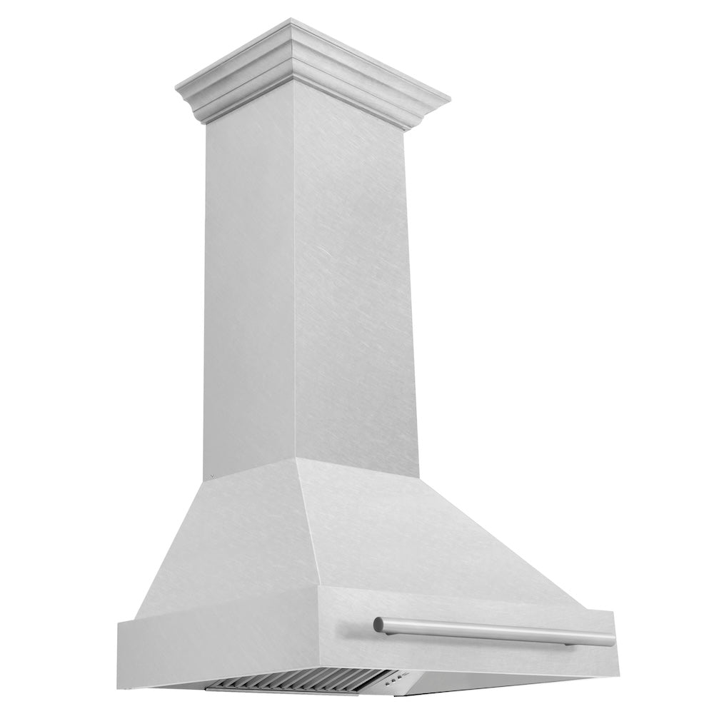 30 In. Satin Stainless Steel Wall Mount Range Hood With Stainless Steel Handle 8654SNX30