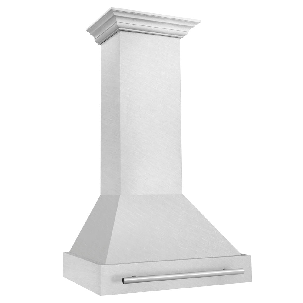 30 In. Satin Stainless Steel Wall Mount Range Hood With Stainless Steel Handle 8654SNX30