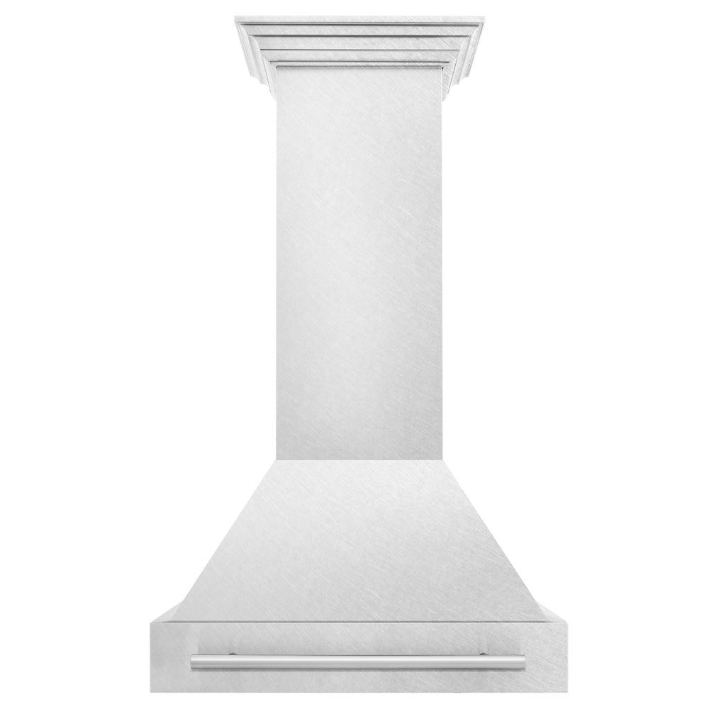 30 In. Satin Stainless Steel Wall Mount Range Hood With Stainless Steel Handle 8654SNX30