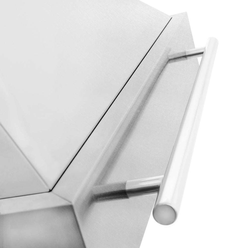 30 In. Satin Stainless Steel Wall Mount Range Hood With Stainless Steel Handle 8654SNX30