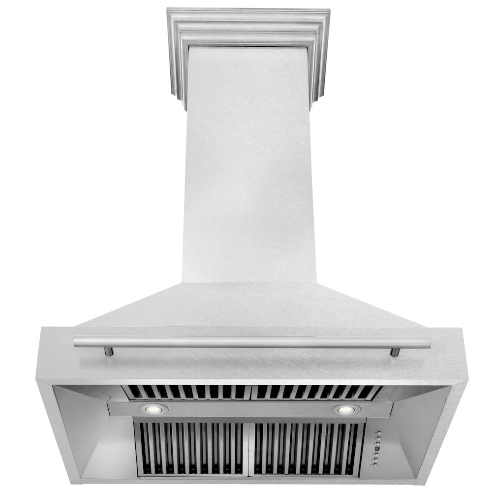36 In. Satin Stainless Steel Wall Mount Range Hood With Stainless Steel Handle 8654SNX36