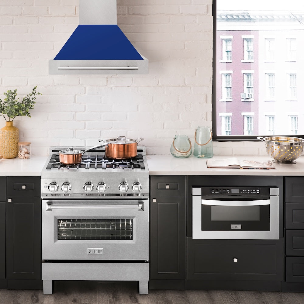 30" DuraSnow® Stainless Steel Range Hood with Color Shell Options (8654SNX-30) Gloss 8654SNXBG30
