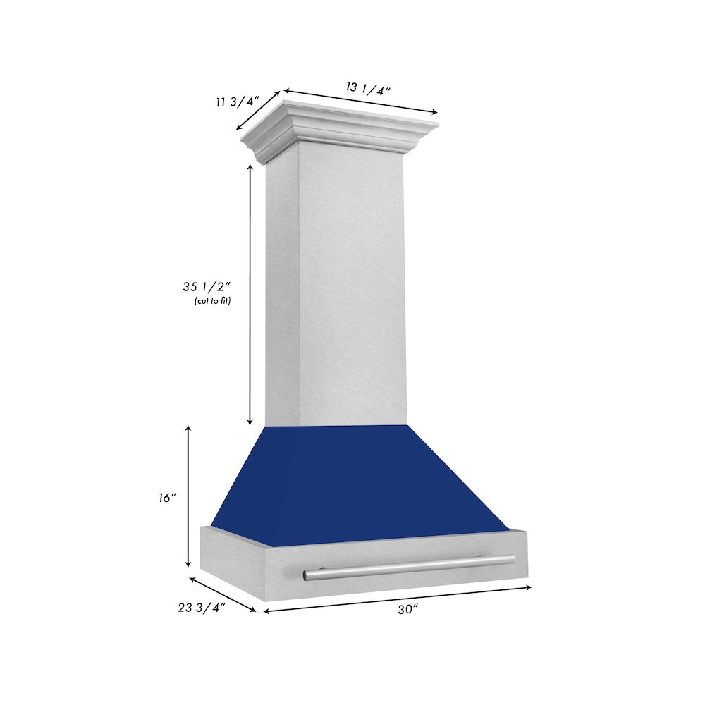 30" DuraSnow® Stainless Steel Range Hood with Color Shell Options (8654SNX-30) Gloss 8654SNXBG30