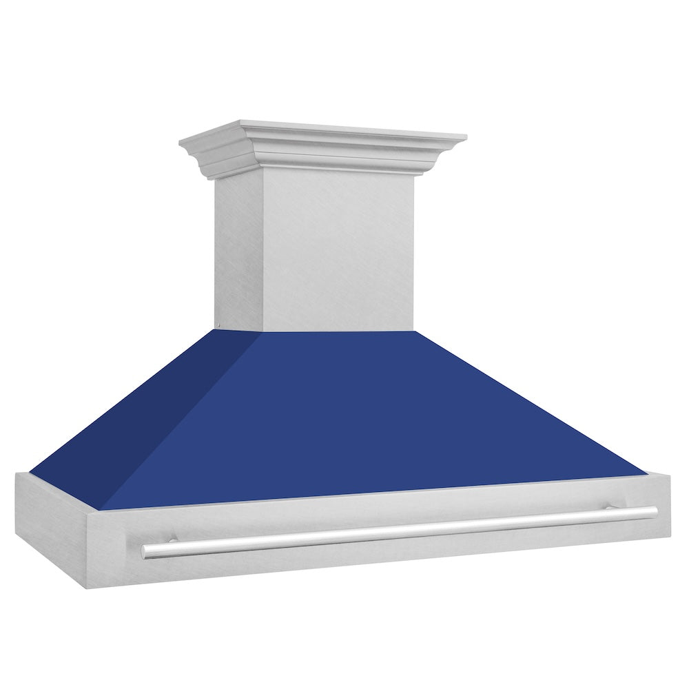 48"Fingerprint Resistant Stainless Steel Range Hood with Blue Matte Shell 8654SNXBM48