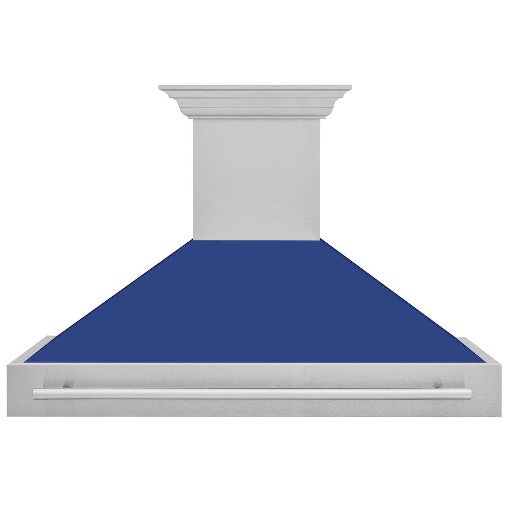 48"Fingerprint Resistant Stainless Steel Range Hood with Blue Matte Shell 8654SNXBM48