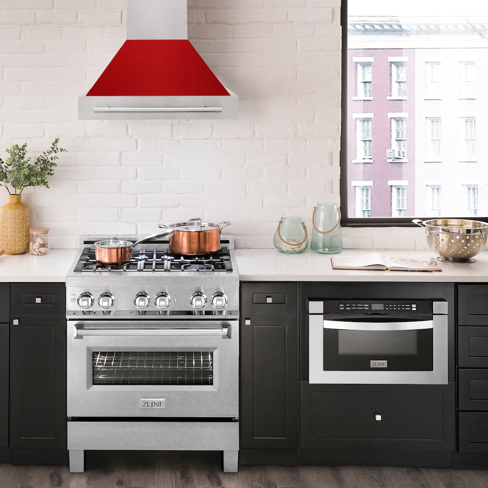 30" DuraSnow® Range Hood with Color Shell Options (8654SNX-30) - Red Gloss 8654SNXRG30