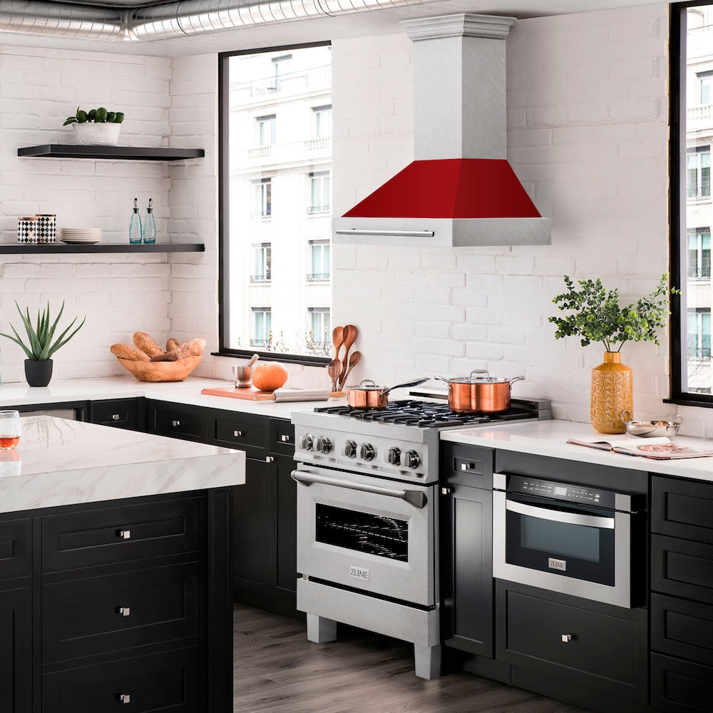 30" DuraSnow® Range Hood with Color Shell Options (8654SNX-30) - Red Gloss 8654SNXRG30