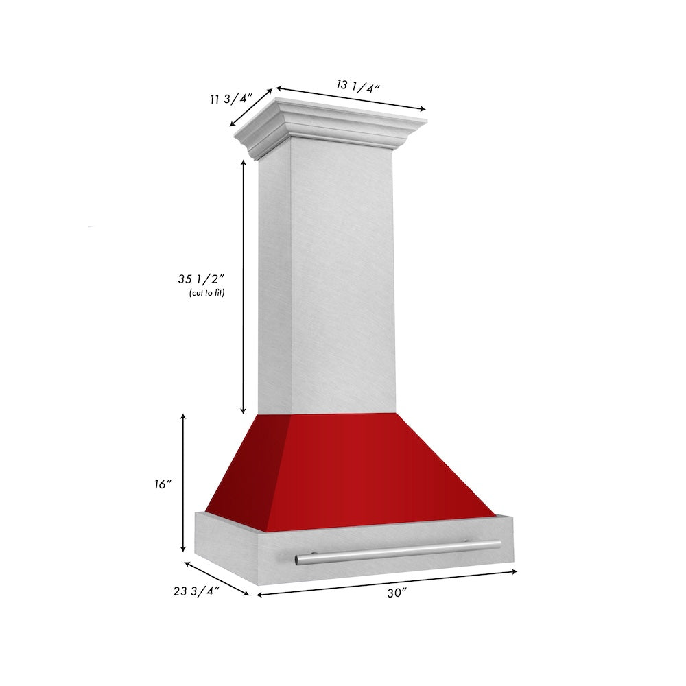 30" DuraSnow® Range Hood with Color Shell Options (8654SNX-30) - Red Gloss 8654SNXRG30
