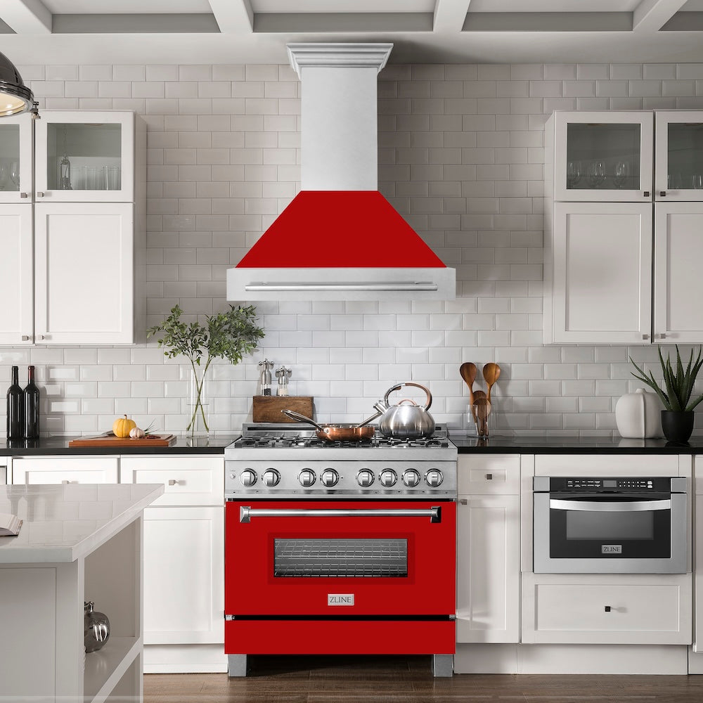 36" DuraSnow® Range Hood with Shell (8654SNX-36) - Red Matte 8654SNXRM36