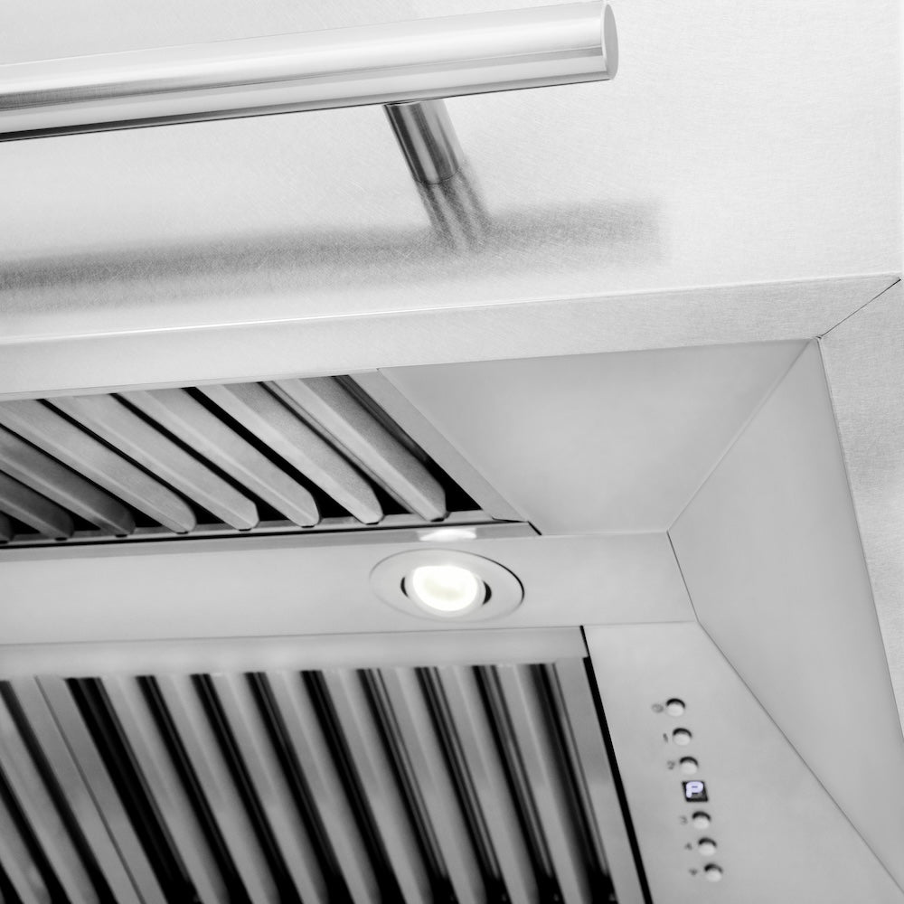 48"Fingerprint Resistant Stainless Steel Range Hood with Red Matte Shell 8654SNXRM48