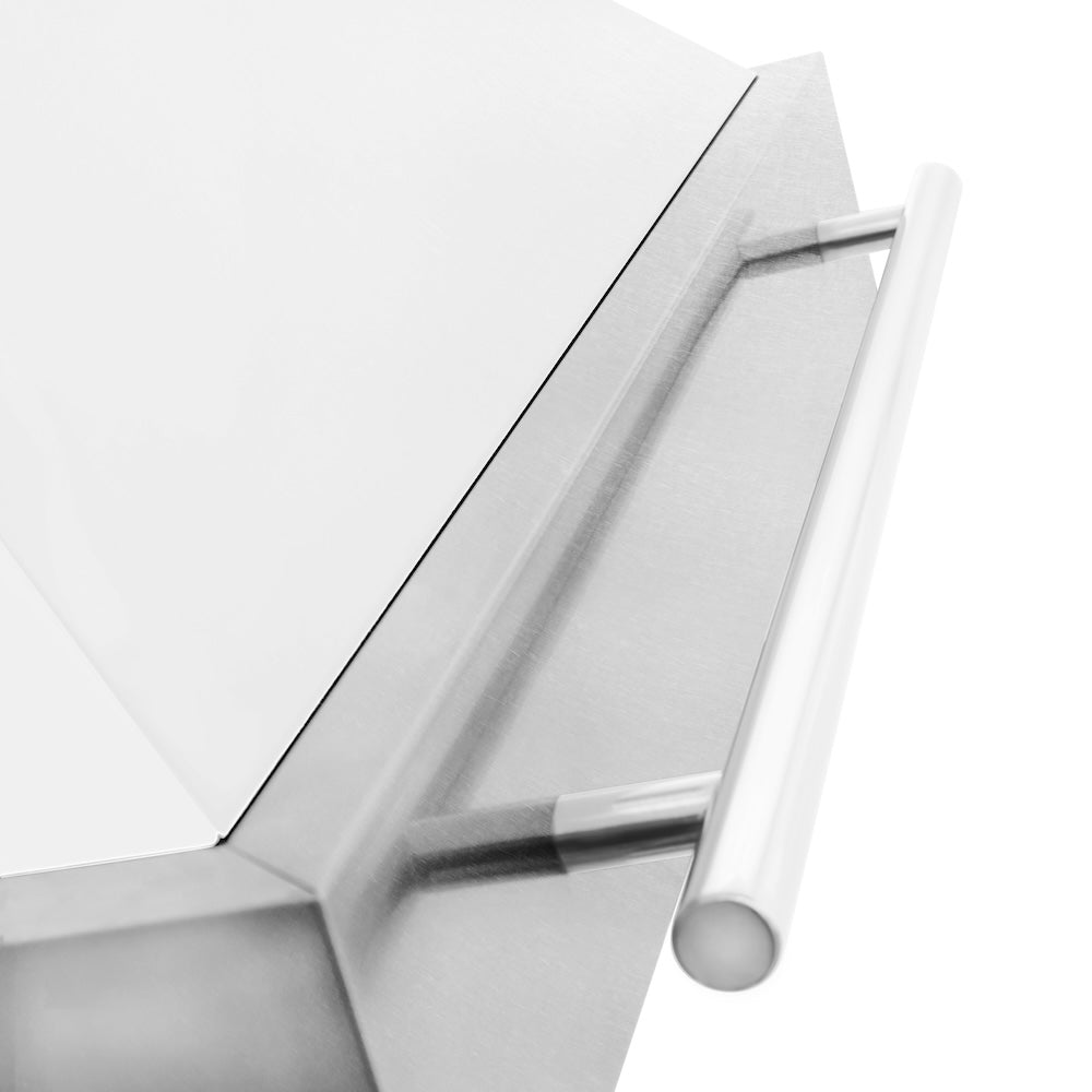 30 In. Satin Stainless Steel Wall Mount Range Hood With White Matte Shell And Stainless Steel Handle 8654SNXWM30