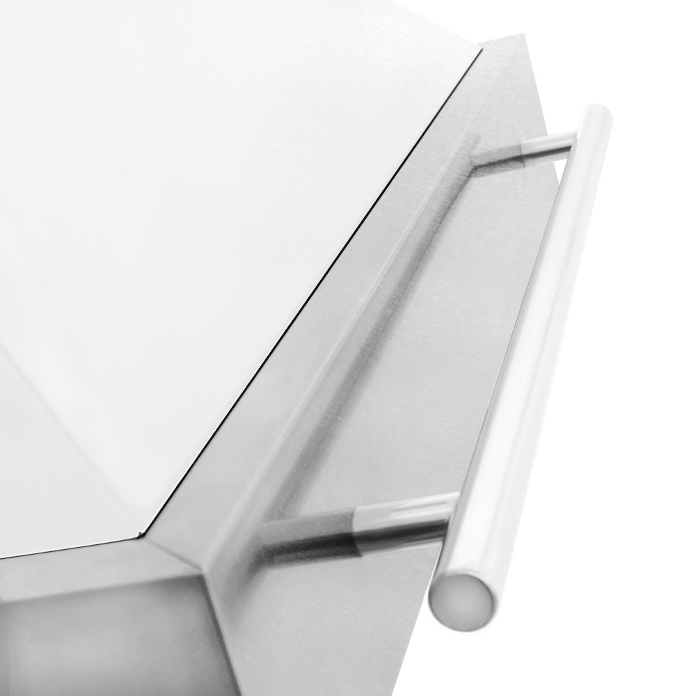36 In. Satin Stainless Steel Wall Mount Range Hood With White Matte Shell And Stainless Steel Handle 8654SNXWM36